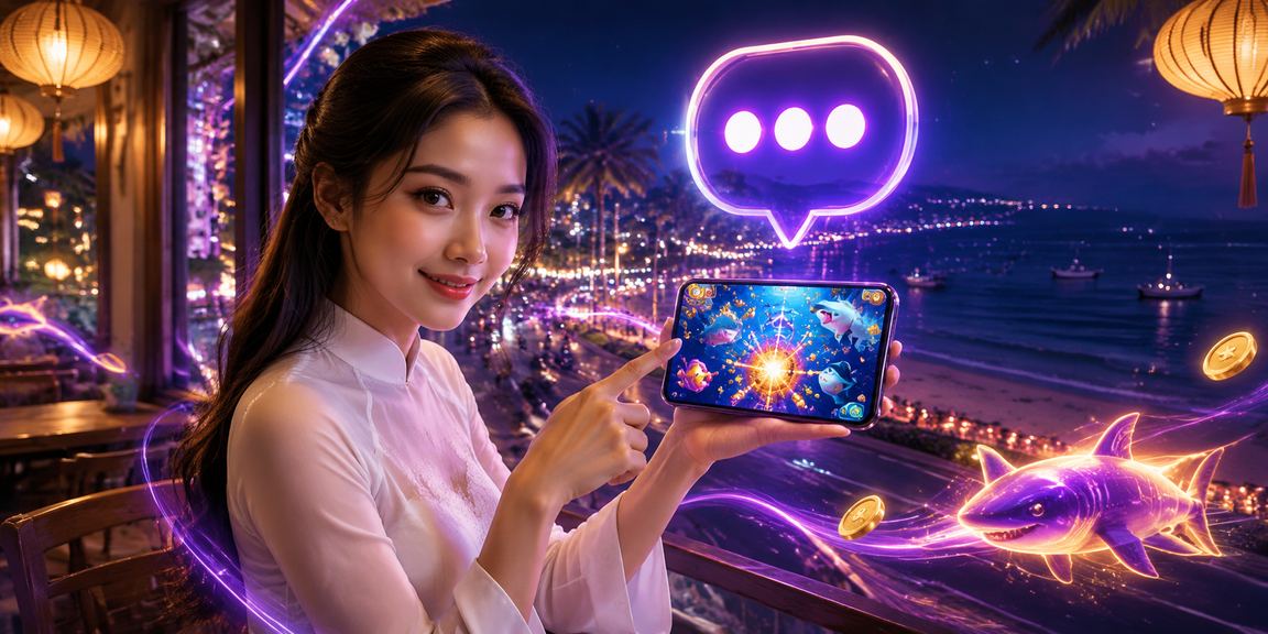 Bắn cá Mũi Né minh họa trò chơi arcade nhiều màu trên d90